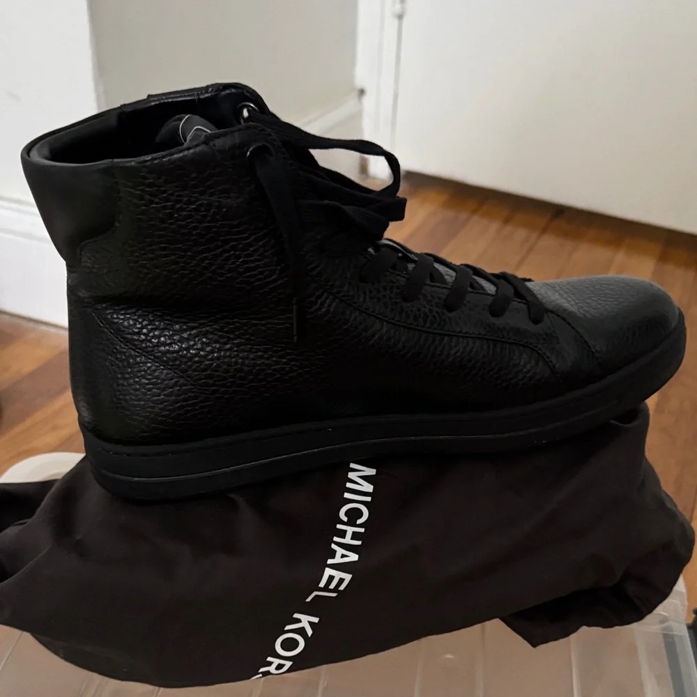 Michael Kors Black High-Top Sneakers with Platform Sole - Picture 3 of 5